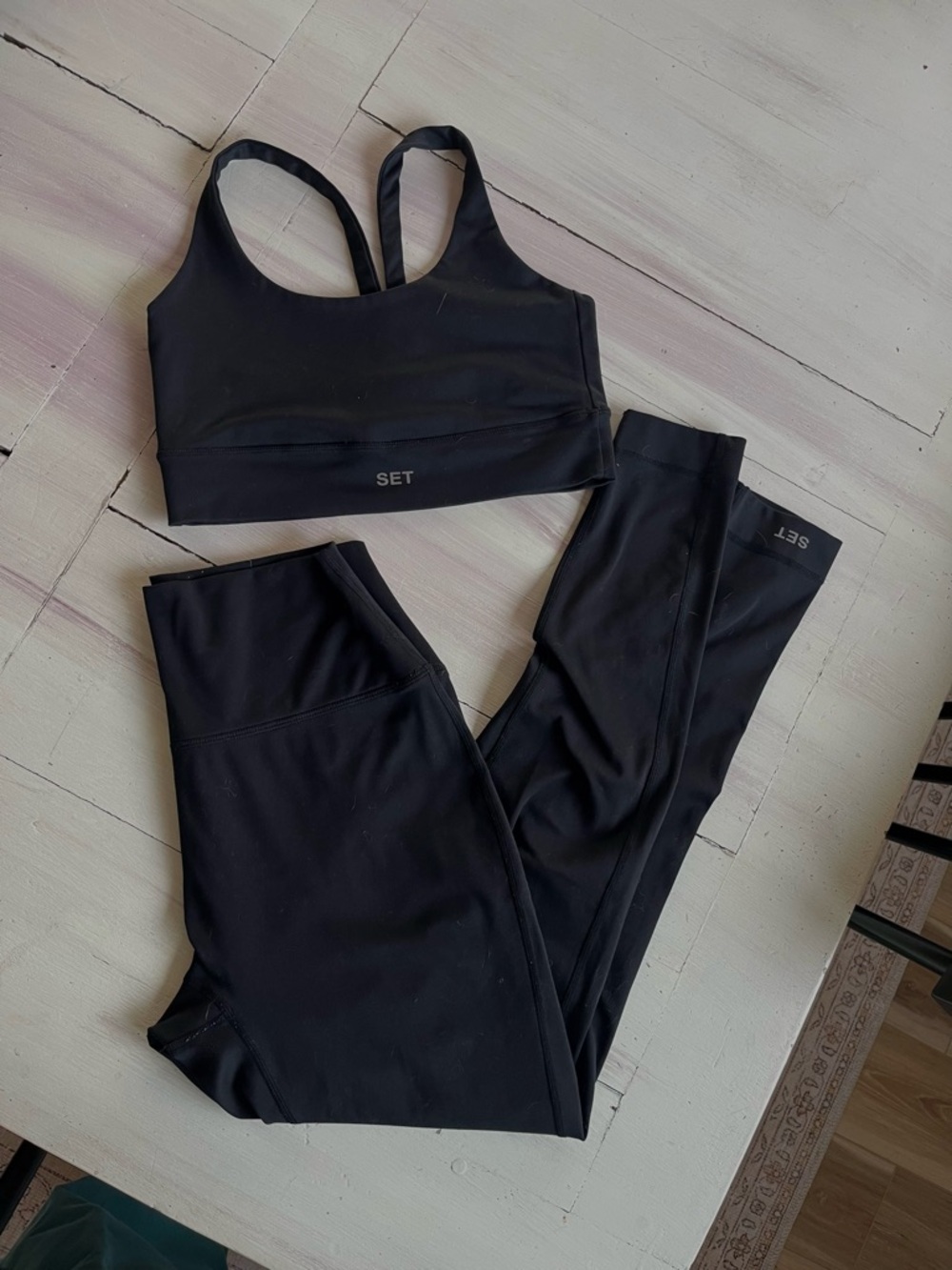 Black SET Active Leggings & Sports Bra Set